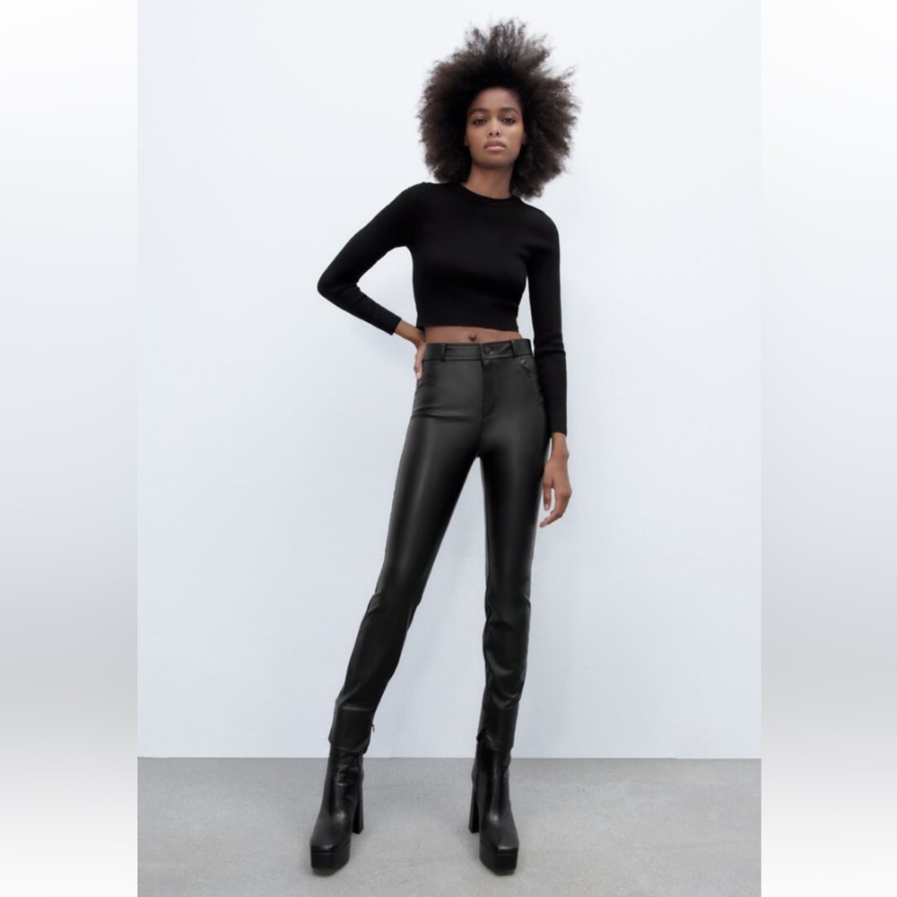 NWT Zara faux leather leggings